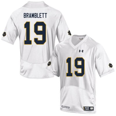 Notre Dame Fighting Irish Men's Jay Bramblett #19 White Under Armour Authentic Stitched College NCAA Football Jersey EOG4499TQ